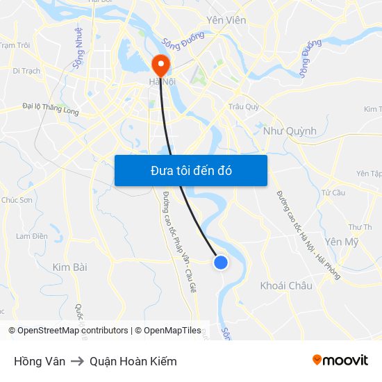 Hồng Vân to Quận Hoàn Kiếm map
