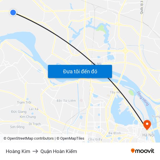 Hoàng Kim to Quận Hoàn Kiếm map