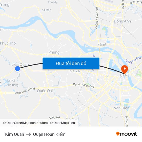 Kim Quan to Quận Hoàn Kiếm map