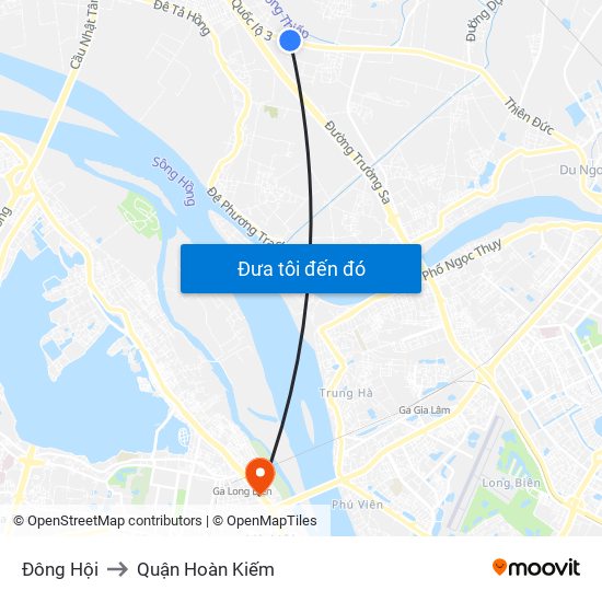 Đông Hội to Quận Hoàn Kiếm map