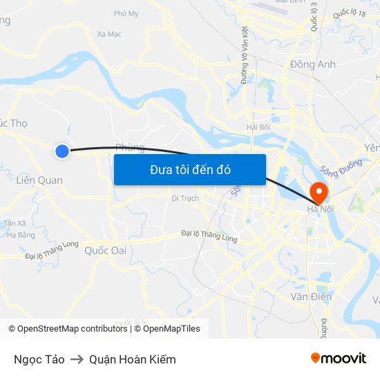 Ngọc Tảo to Quận Hoàn Kiếm map