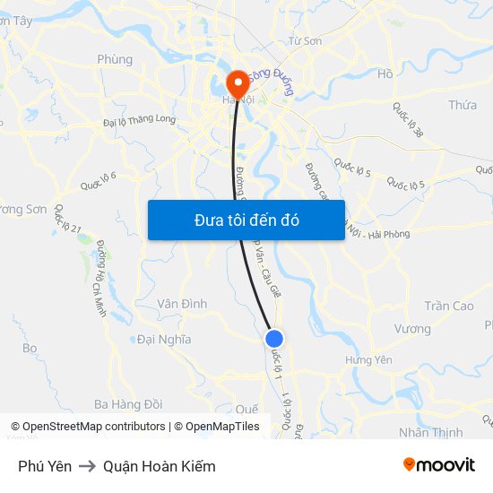 Phú Yên to Quận Hoàn Kiếm map