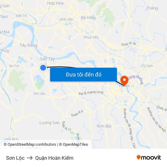 Sơn Lộc to Quận Hoàn Kiếm map