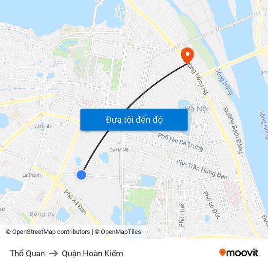 Thổ Quan to Quận Hoàn Kiếm map