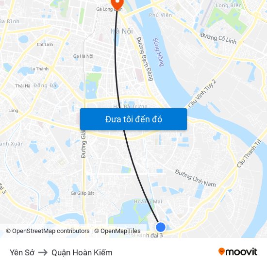 Yên Sở to Quận Hoàn Kiếm map