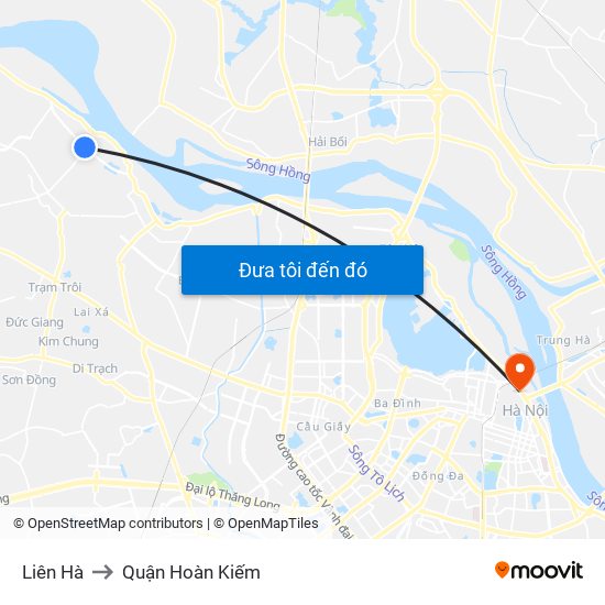 Liên Hà to Quận Hoàn Kiếm map