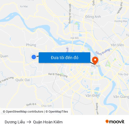 Dương Liễu to Quận Hoàn Kiếm map