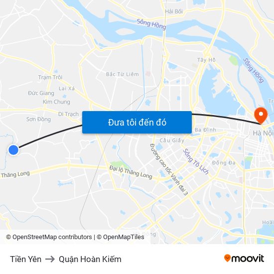 Tiền Yên to Quận Hoàn Kiếm map