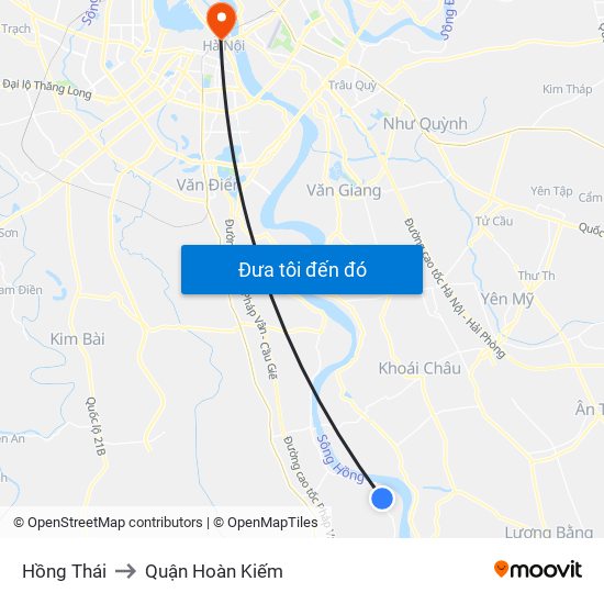 Hồng Thái to Quận Hoàn Kiếm map