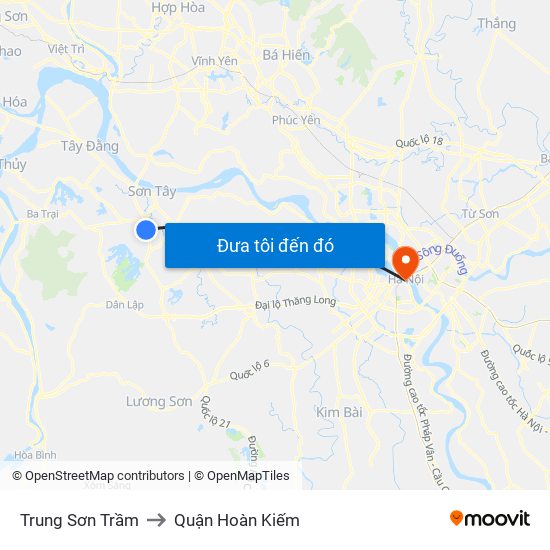 Trung Sơn Trầm to Quận Hoàn Kiếm map