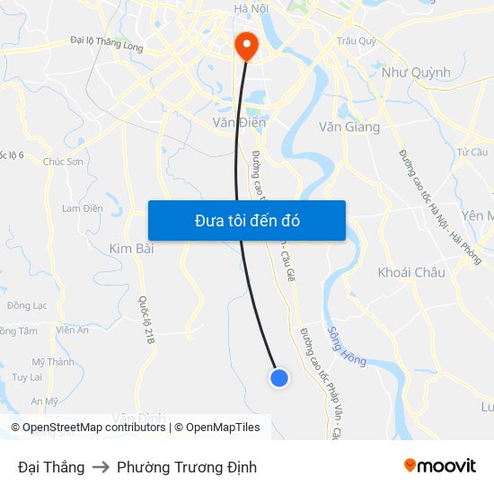 Đại Thắng to Phường Trương Định map