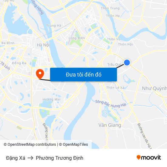 Đặng Xá to Phường Trương Định map