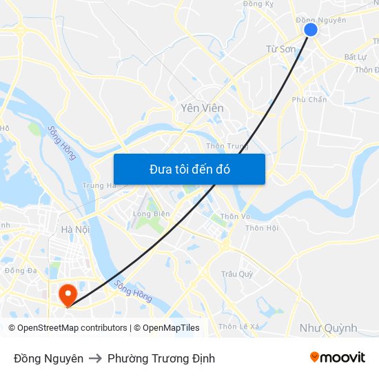 Đồng Nguyên to Phường Trương Định map