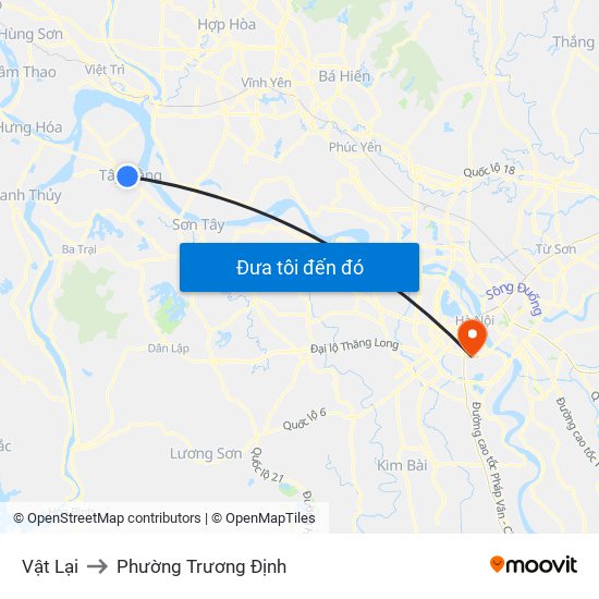 Vật Lại to Phường Trương Định map