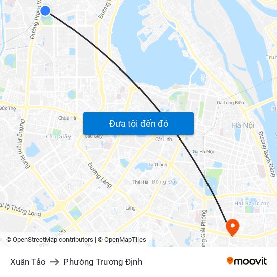 Xuân Tảo to Phường Trương Định map