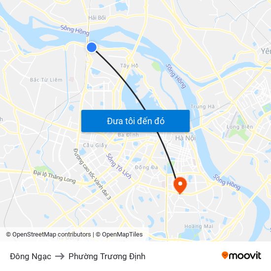 Đông Ngạc to Phường Trương Định map