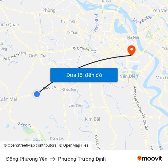 Đông Phương Yên to Phường Trương Định map