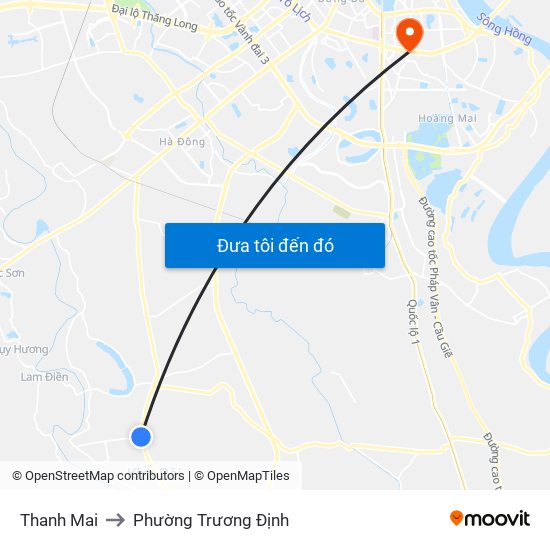 Thanh Mai to Phường Trương Định map