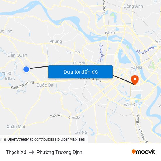 Thạch Xá to Phường Trương Định map