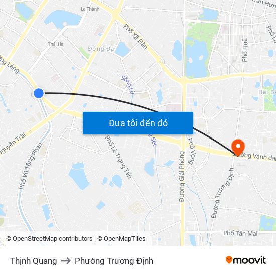Thịnh Quang to Phường Trương Định map