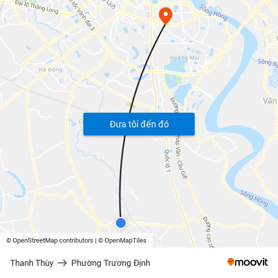 Thanh Thùy to Phường Trương Định map