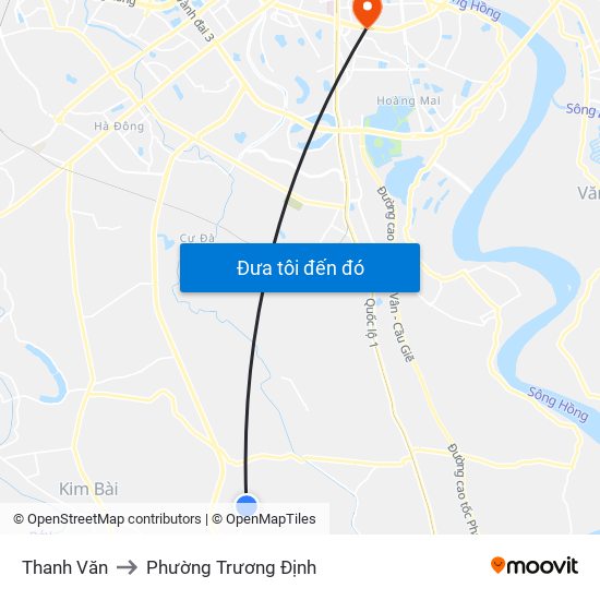 Thanh Văn to Phường Trương Định map