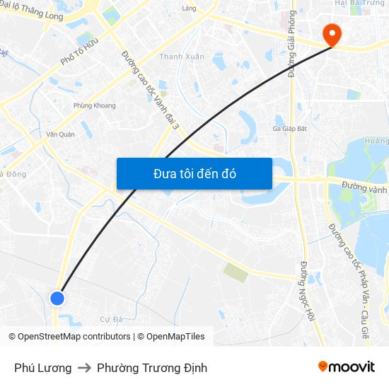 Phú Lương to Phường Trương Định map