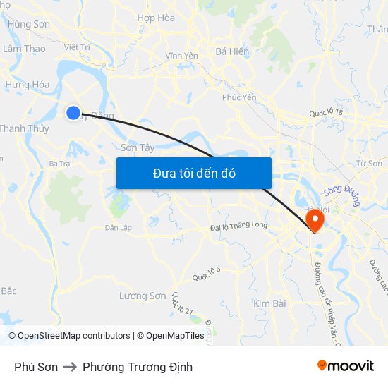 Phú Sơn to Phường Trương Định map