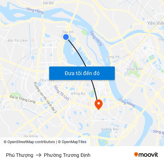 Phú Thượng to Phường Trương Định map