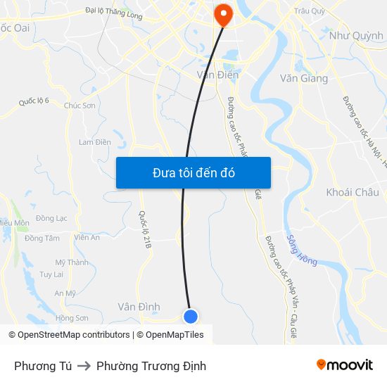 Phương Tú to Phường Trương Định map