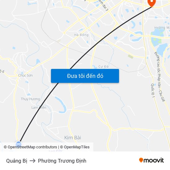 Quảng Bị to Phường Trương Định map