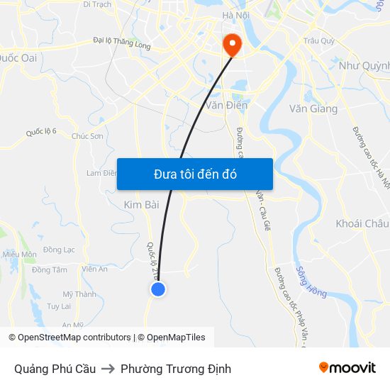 Quảng Phú Cầu to Phường Trương Định map