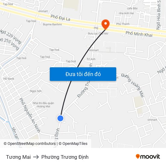 Tương Mai to Phường Trương Định map