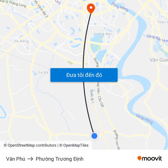 Văn Phú to Phường Trương Định map