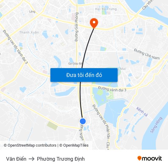 Văn Điển to Phường Trương Định map