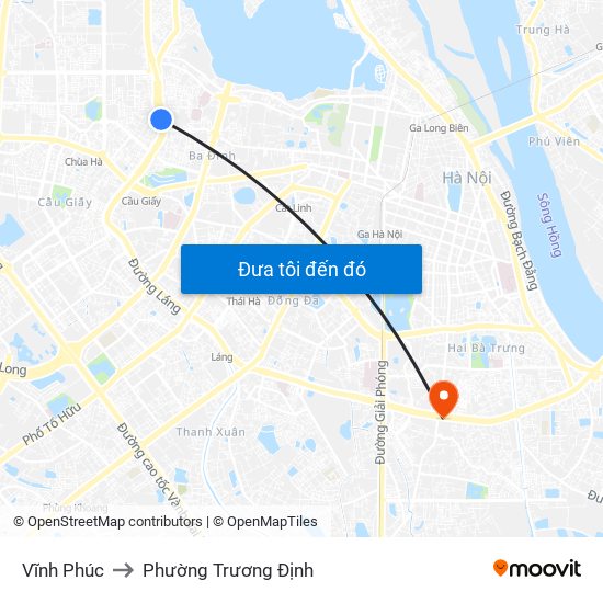 Vĩnh Phúc to Phường Trương Định map