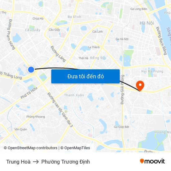 Trung Hoà to Phường Trương Định map