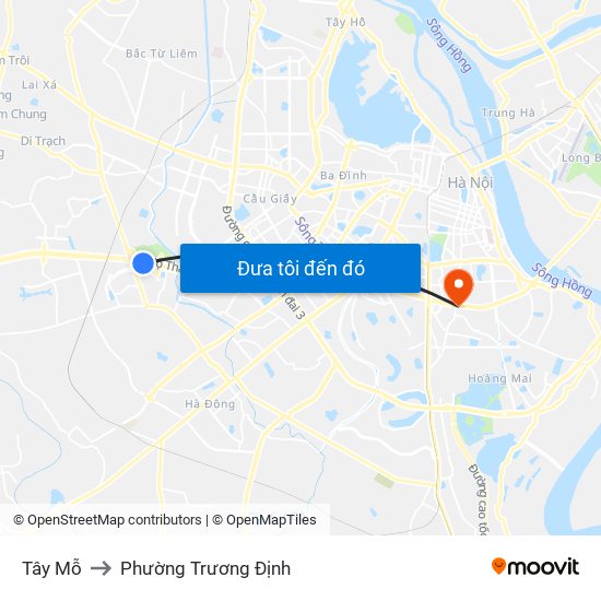 Tây Mỗ to Phường Trương Định map
