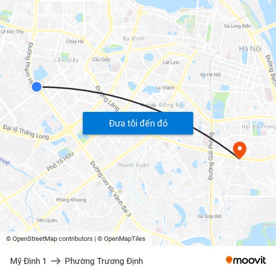 Mỹ Đình 1 to Phường Trương Định map