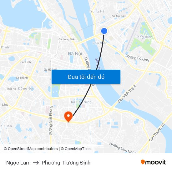 Ngọc Lâm to Phường Trương Định map