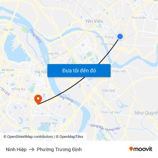 Ninh Hiệp to Phường Trương Định map