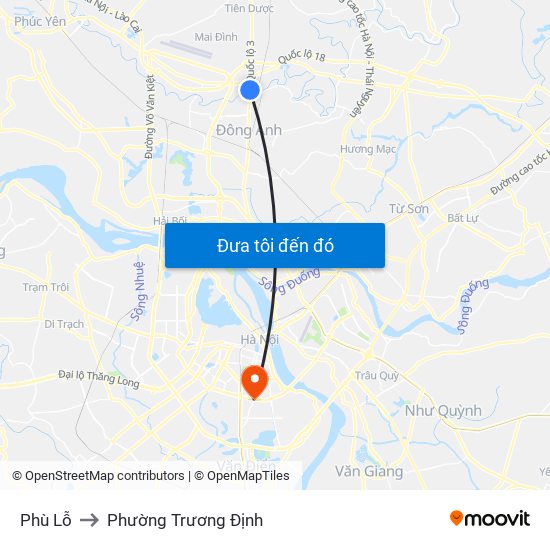 Phù Lỗ to Phường Trương Định map