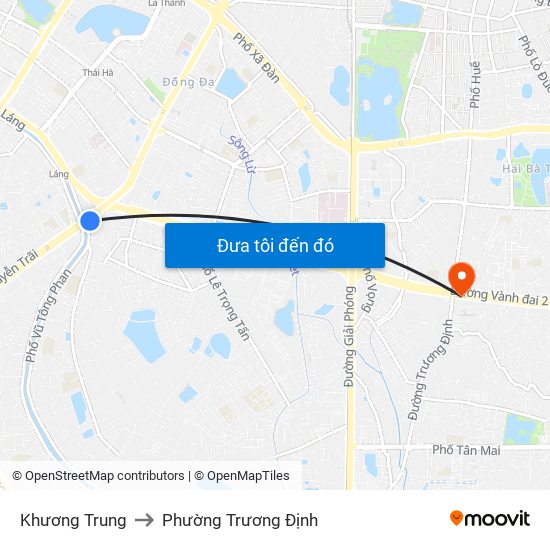 Khương Trung to Phường Trương Định map