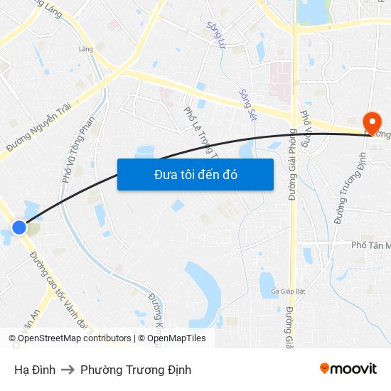 Hạ Đình to Phường Trương Định map