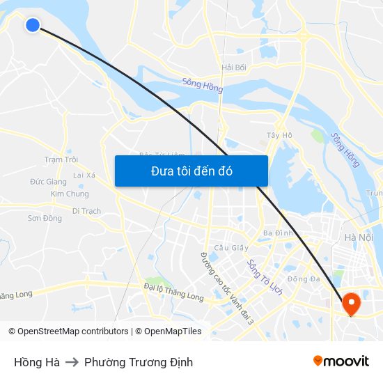 Hồng Hà to Phường Trương Định map