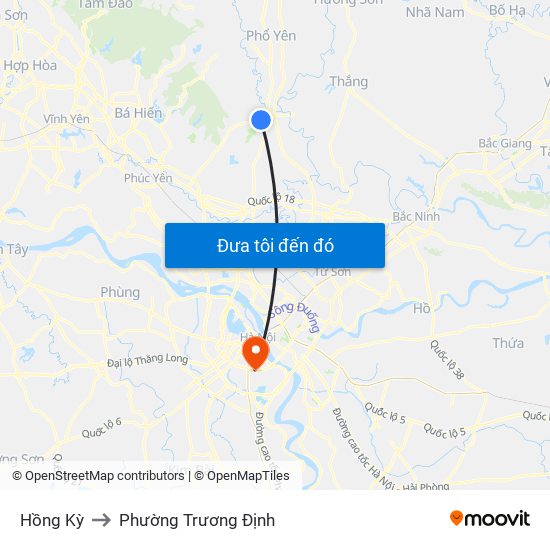 Hồng Kỳ to Phường Trương Định map