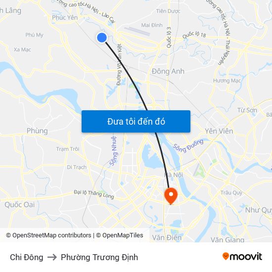 Chi Đông to Phường Trương Định map
