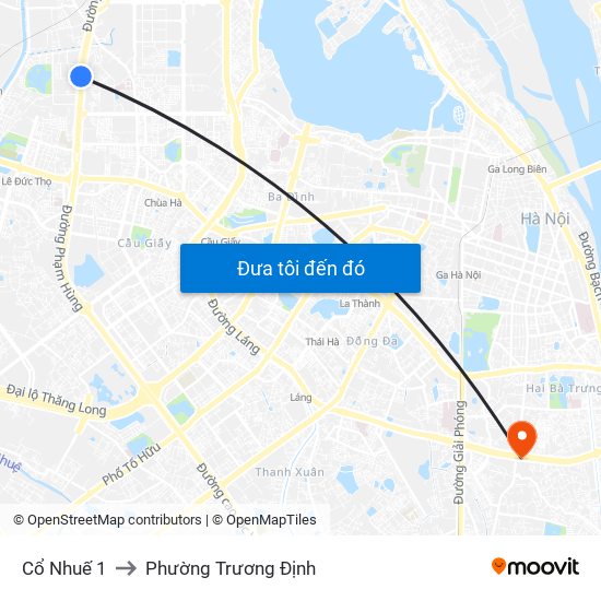 Cổ Nhuế 1 to Phường Trương Định map