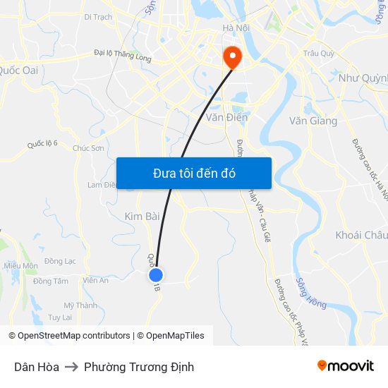 Dân Hòa to Phường Trương Định map