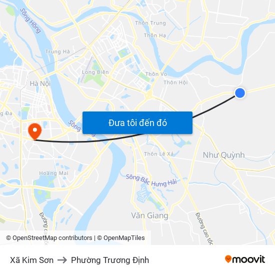 Xã Kim Sơn to Phường Trương Định map